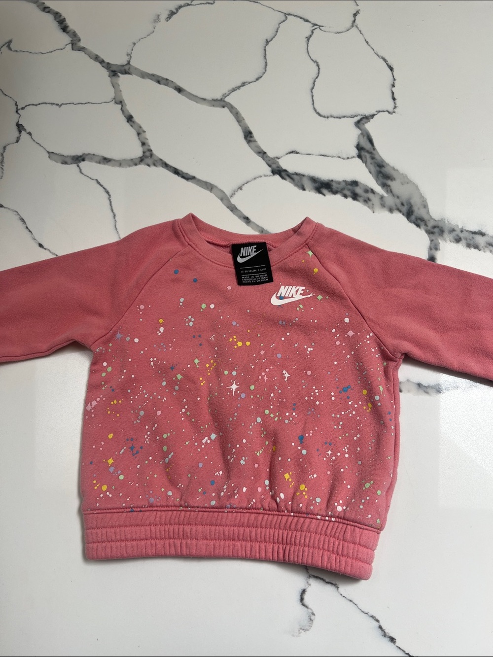 Nike Pink Splatter Crewneck Sweatshirt for Kids